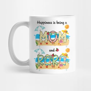 Happiness Is Being A Mom And Rara Summer Beach Happy Mother's Mug